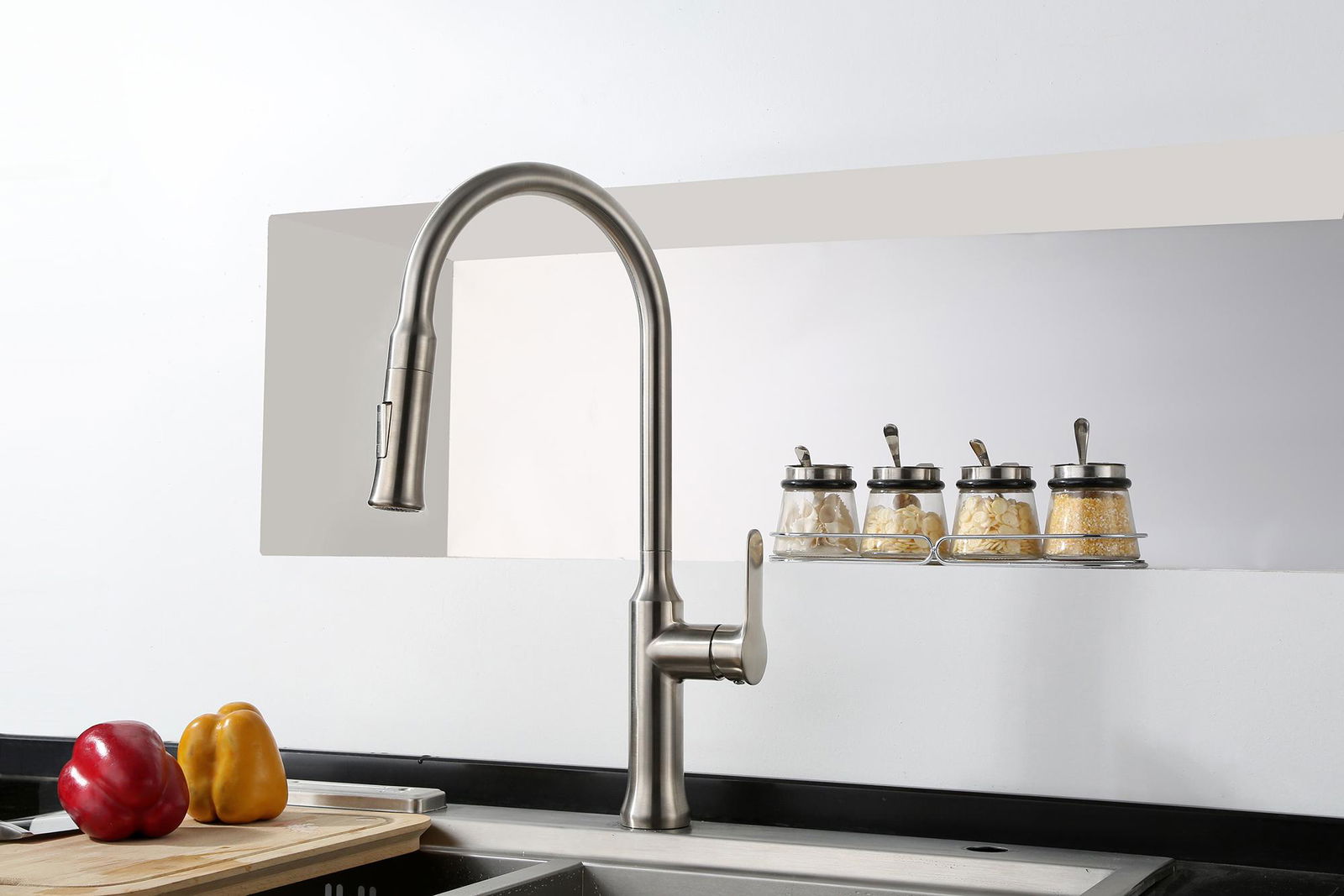 New Style Pull Out Kitchen Faucet Modern Shower And Water Ways Kitchen Taps