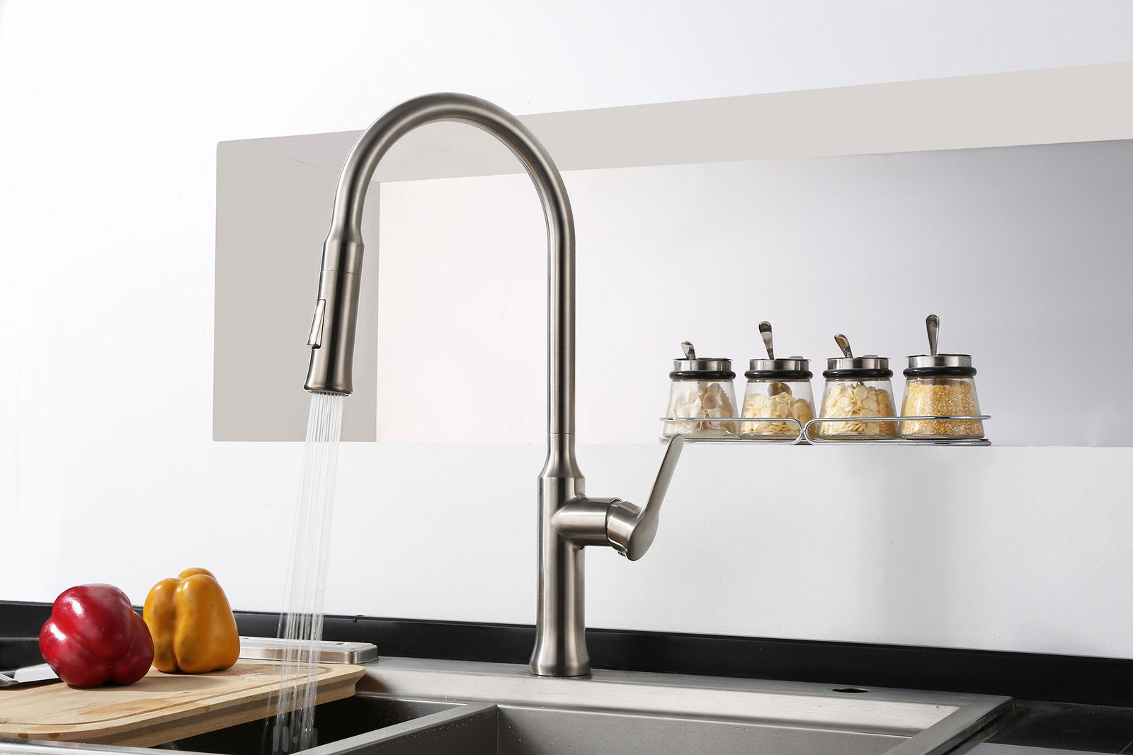 New Style Pull Out Kitchen Faucet Modern Shower And Water Ways Kitchen Taps 3