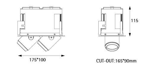 Artdon雅大高品质双头10W方形筒灯 AT-LD1006S-L2 2