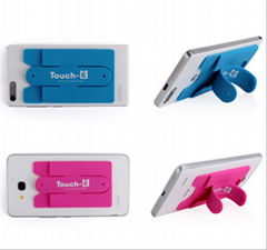 Silicone mobile phone card holder