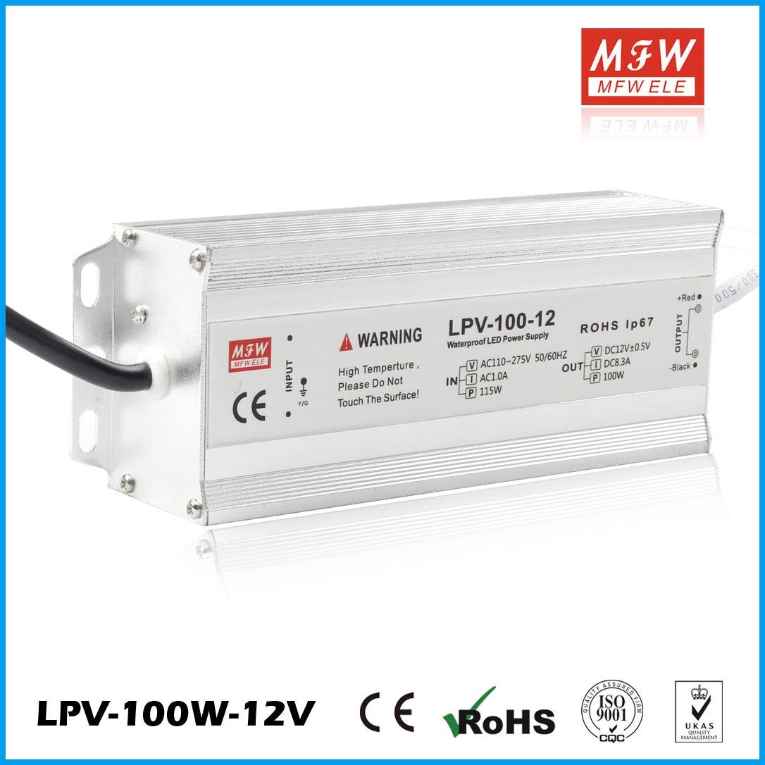 100W 12V DC constant voltage waterproof IP67 LED Driver