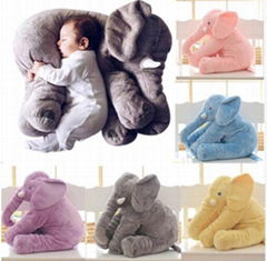 Big Size Plush Elephant Toy Kids Sleeping Back Cushion Stuffed Pillow 