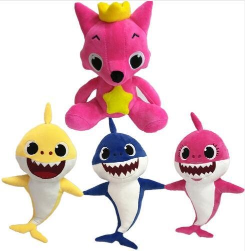 Cartoon PinkFong Plush Toys Fox Toy Sharks Dolls Children Baby Animal Toys 2
