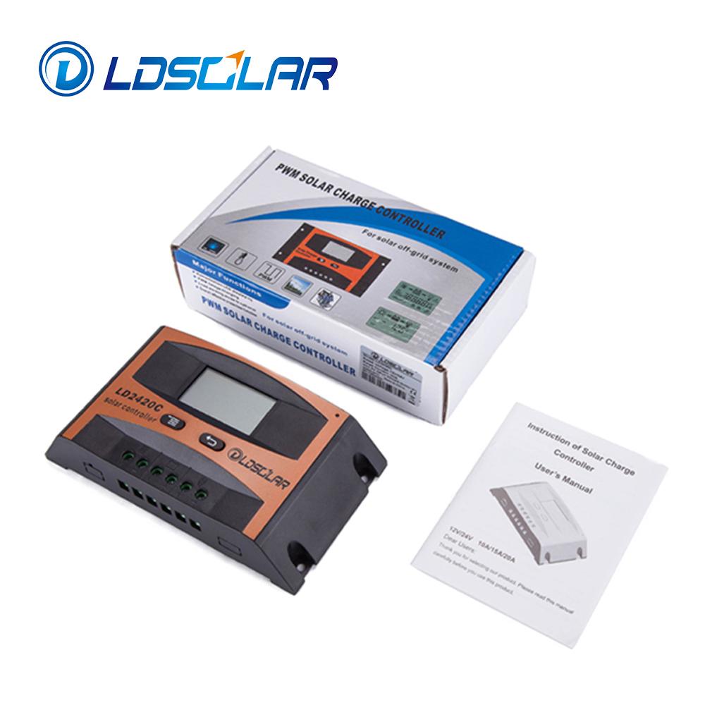 CE RoHs 10A 20A Home Solar Power Panel Systems Manual PWM Solar Charge Controlle LD2420C