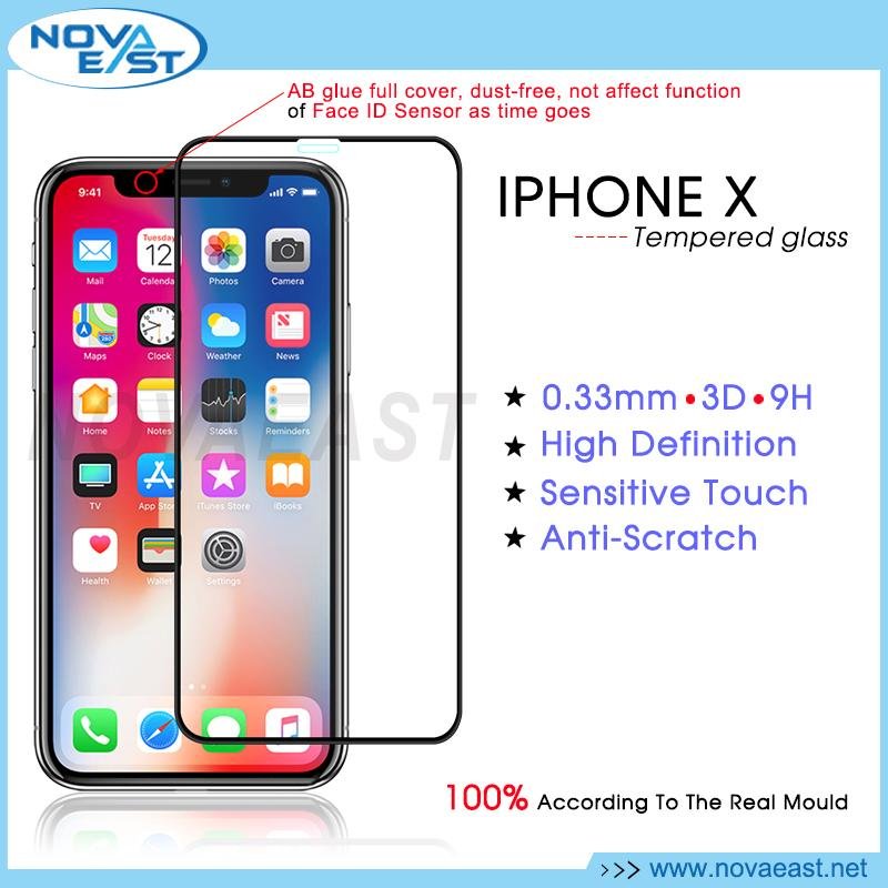 3D curved Tempered Glass For iPhone X 