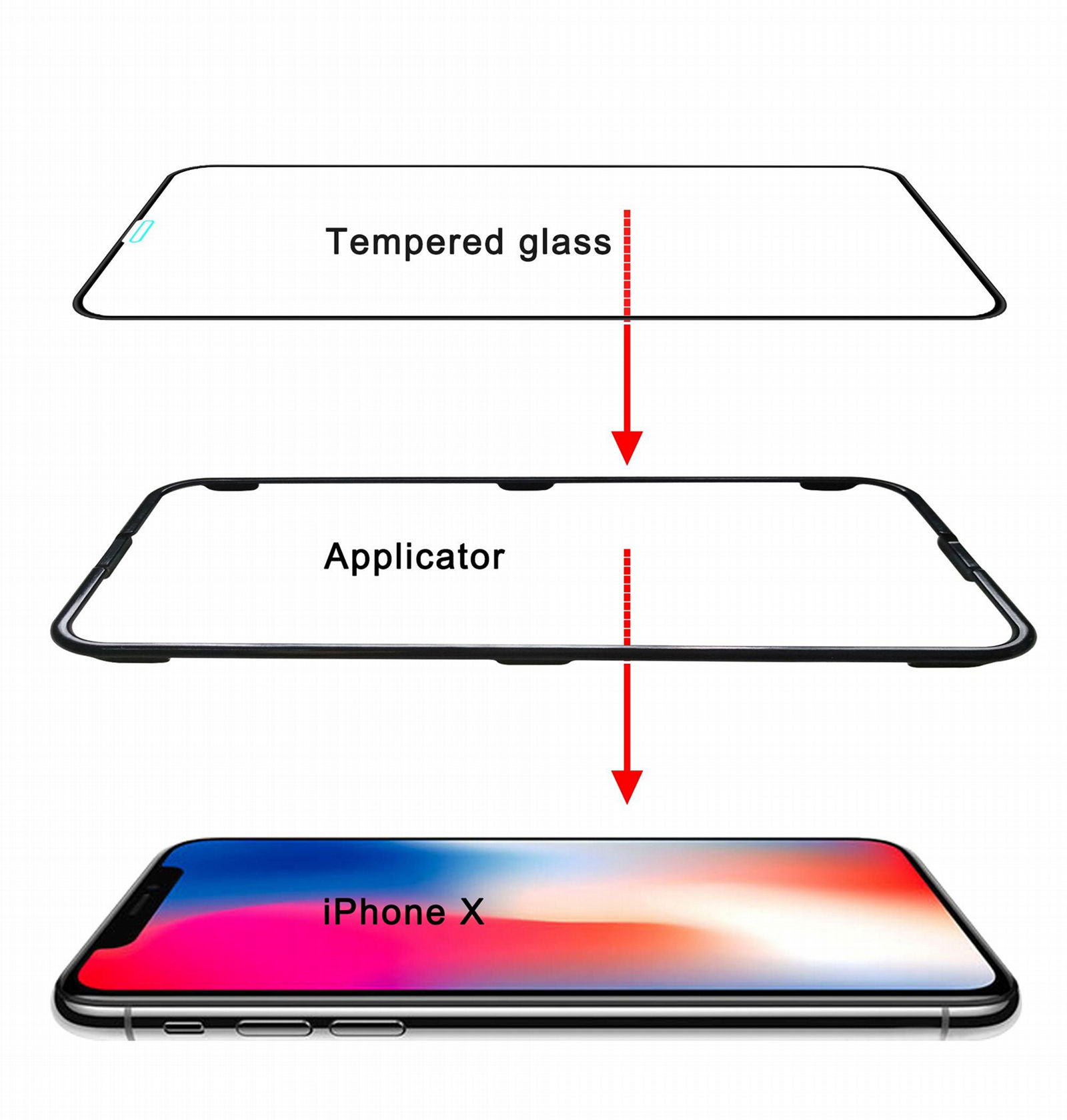 3D curved Tempered Glass For iPhone X  2