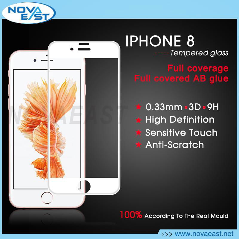 3D CNC cool Grinding Tempered Glass For iPhone 7/8 3