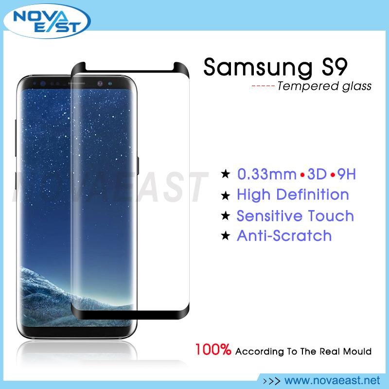 3D Full AB glue tempered glass screen protector for Samsung S9 and S8