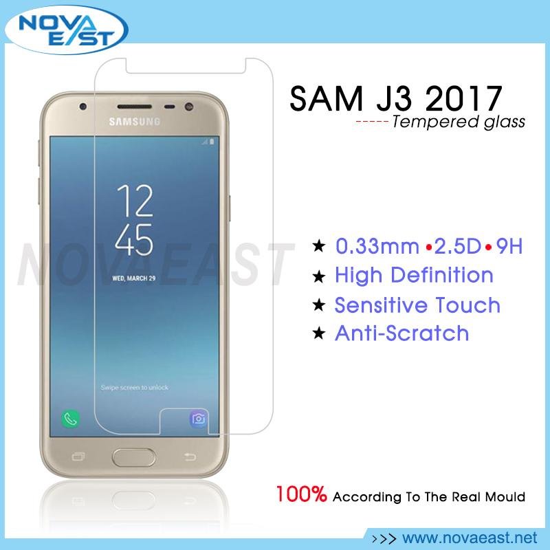 2.5D Utra Clear full transparent tempered glass screen protector for Samsung J3