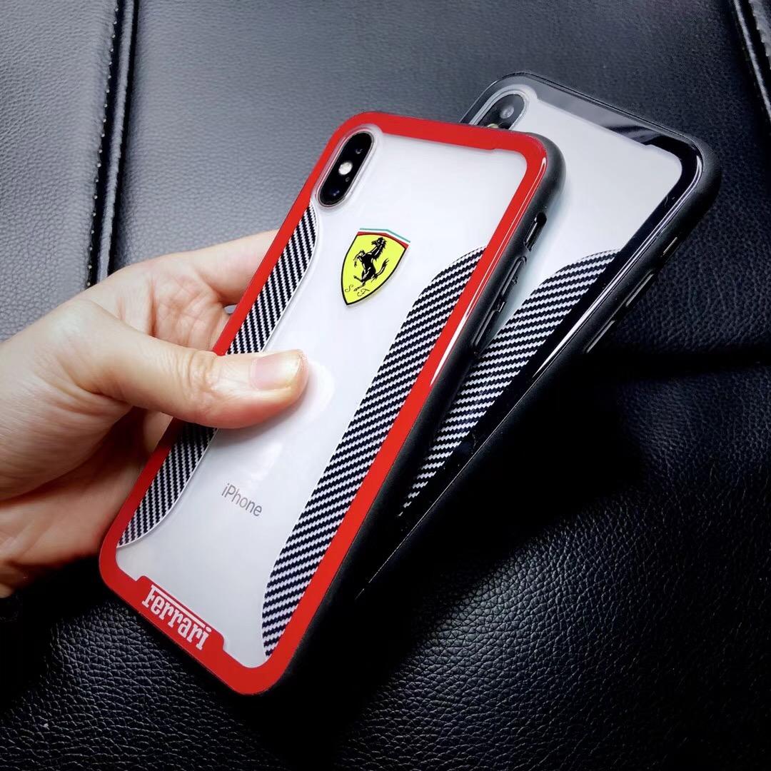 Beautiful car logo phone case clear Ferrari porsche case for iphone X 8 8plus 7  2