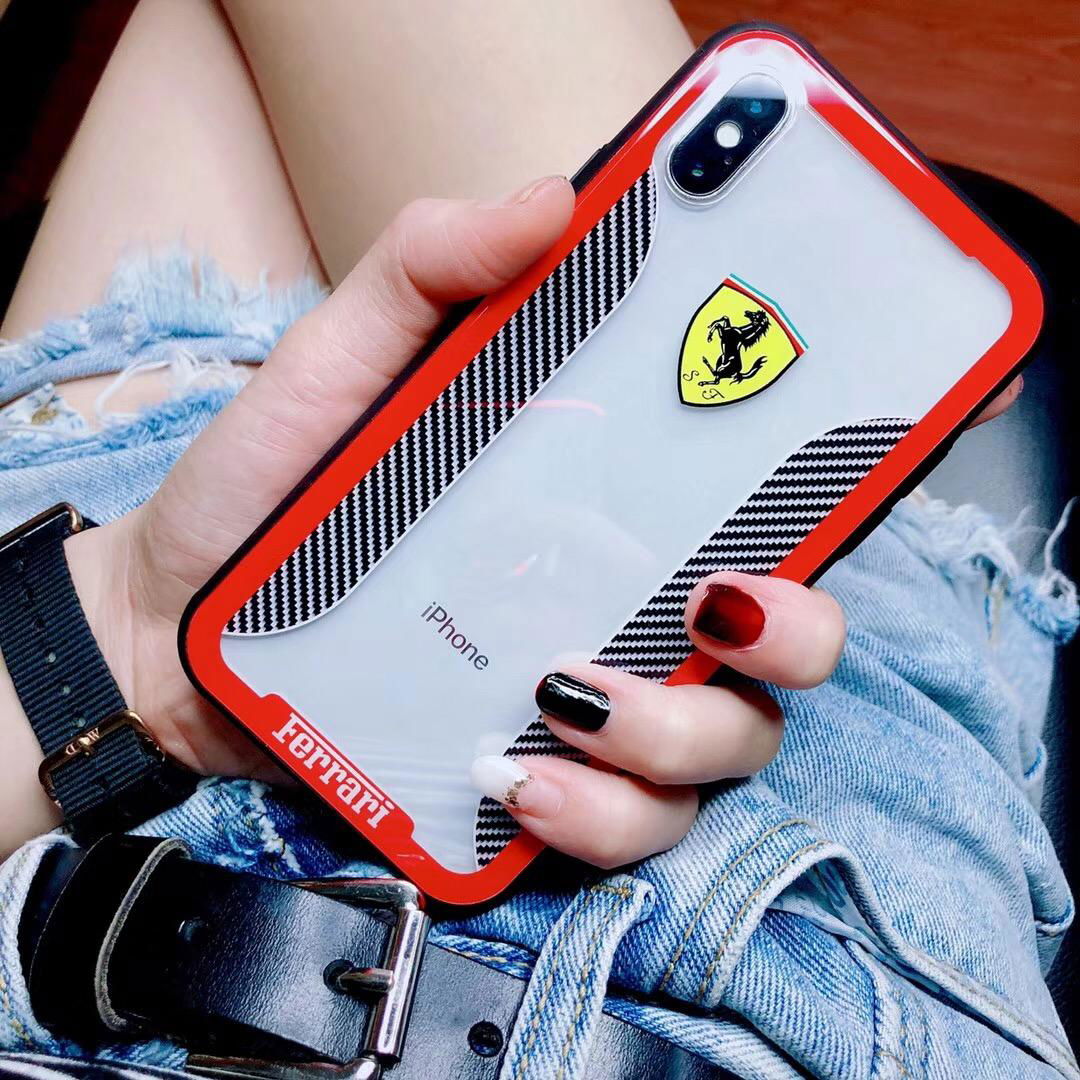 Beautiful car logo phone case clear Ferrari porsche case for iphone X 8 8plus 7  3