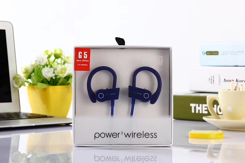 Hotting sale wireless bluetooth sport power 3 with logo earphone earbuds 5