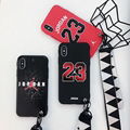 New design sweet case Jordan 23 case with belt for iphone X 8 8plus 7 7plus 6 5