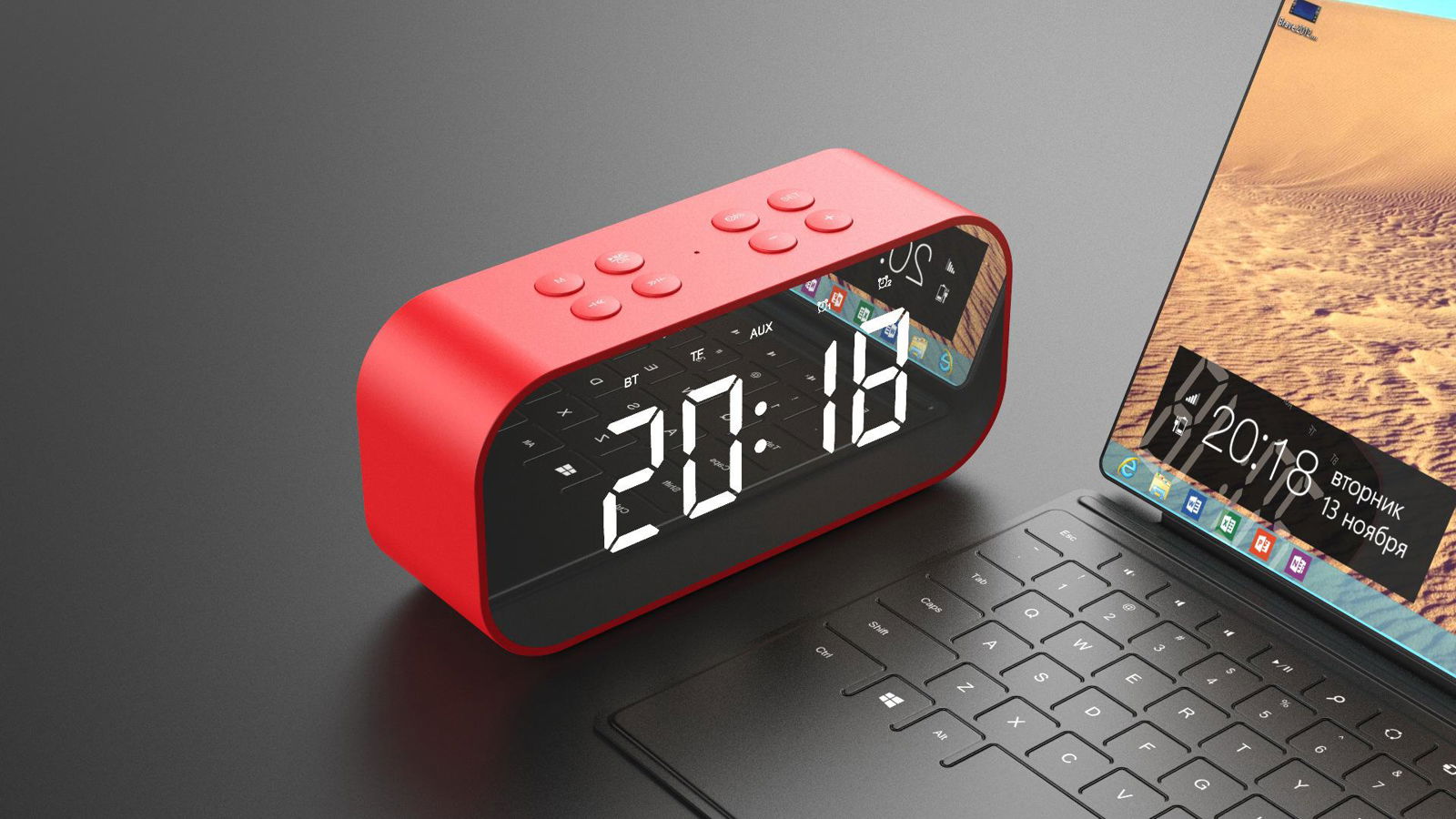 Factory direct sale wireless bluetooth speaker sound box with alarm clock  4