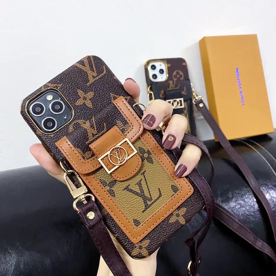 L Brand Leather case with bag belt for iphone 12 pro max 11 pro max xs max 7 8 3