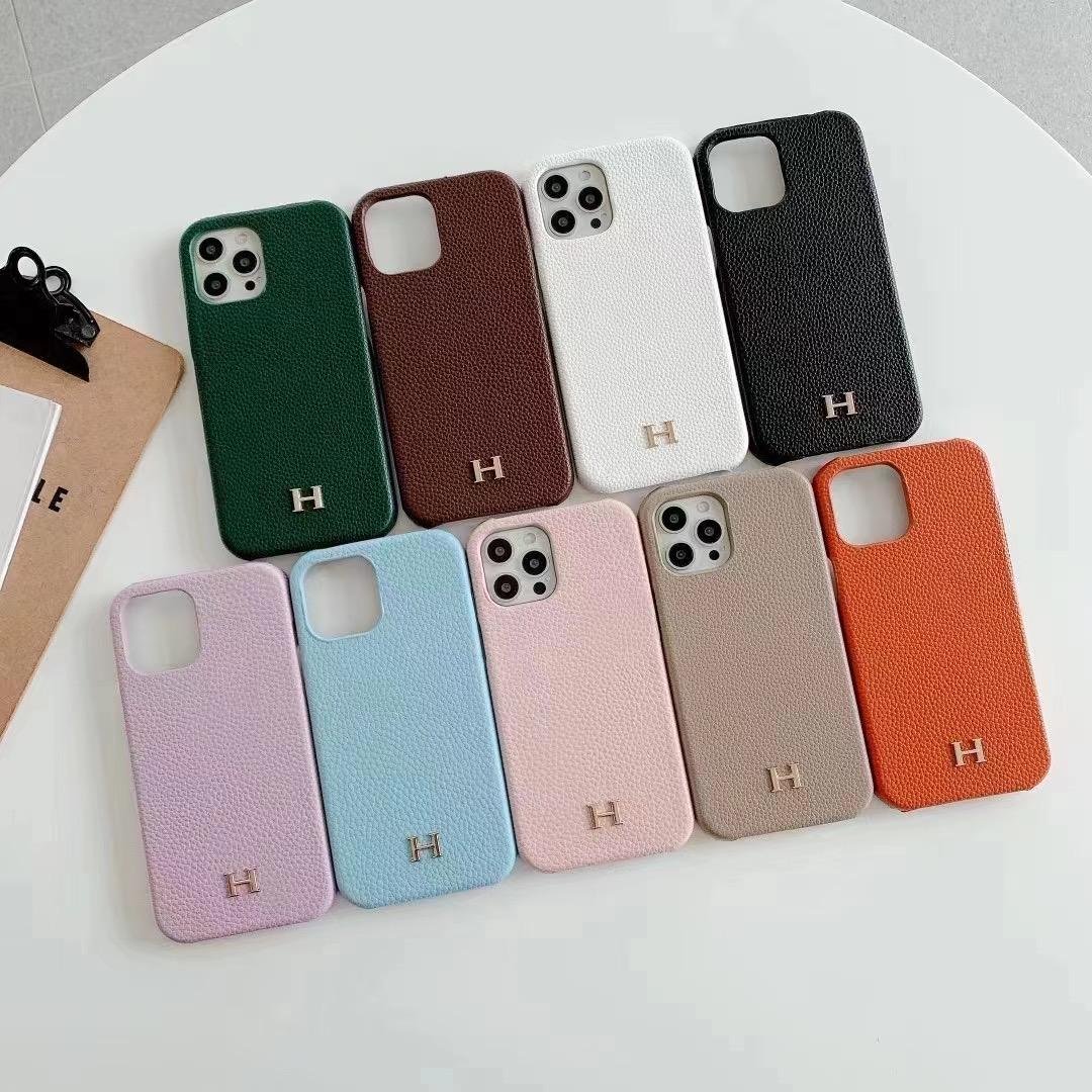 Hermes leather phone case for iphone 12 pro max 11 pro max xs max 7 8
