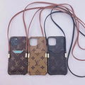 Louis Vuitton phone case with card holder and belt for iphone 13 pro max 12 pro 