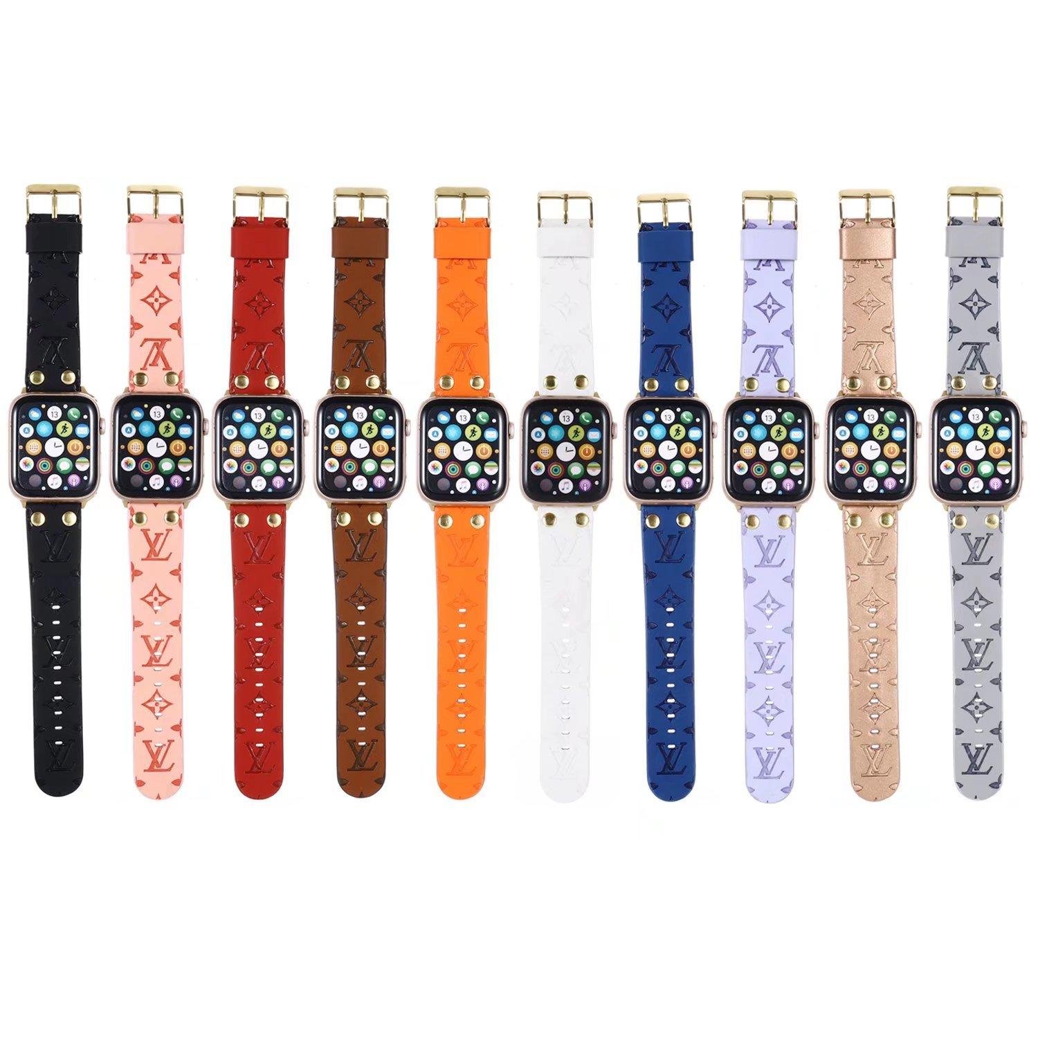 Louis Vuitton watch belt with rivet for all apple watch 38MM 40MM 41MM 42MM 44MM