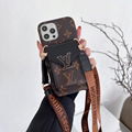 New lv leather case with card bag belt for iphone 13 pro max 12 pro max 11 pro x