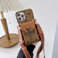 New lv leather case with card bag belt for iphone 13 pro max 12 pro max 11 pro x