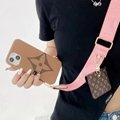     ebsite leather phone case with card bag and Strap for iphone samsung series 3