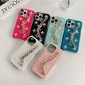 Colourful LV leather case with bracelet for iphone & samsung series