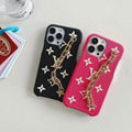 Colourful LV leather case with bracelet for iphone & samsung series