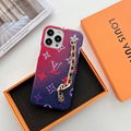 Gradient lv chain phone case for iphone 13 pro max 12 pro max 11 pro max x xr 7 