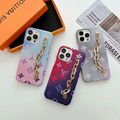 Gradient lv chain phone case for iphone 13 pro max 12 pro max 11 pro max x xr 7 