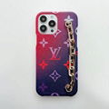 Gradient lv chain phone case for iphone 13 pro max 12 pro max 11 pro max x xr 7 