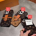 LV leather phone case with card bag and LOGO for all iphone model