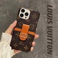 LV leather phone case with card bag and LOGO for all iphone model