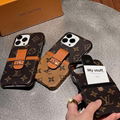 eather phone case with card bag and LOGO