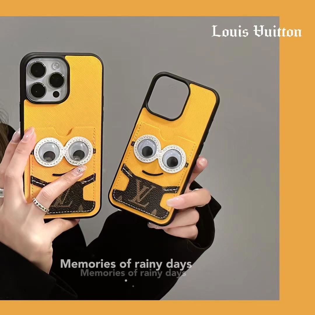 Beautiful Superior sense Minions with card bag     hone case 4