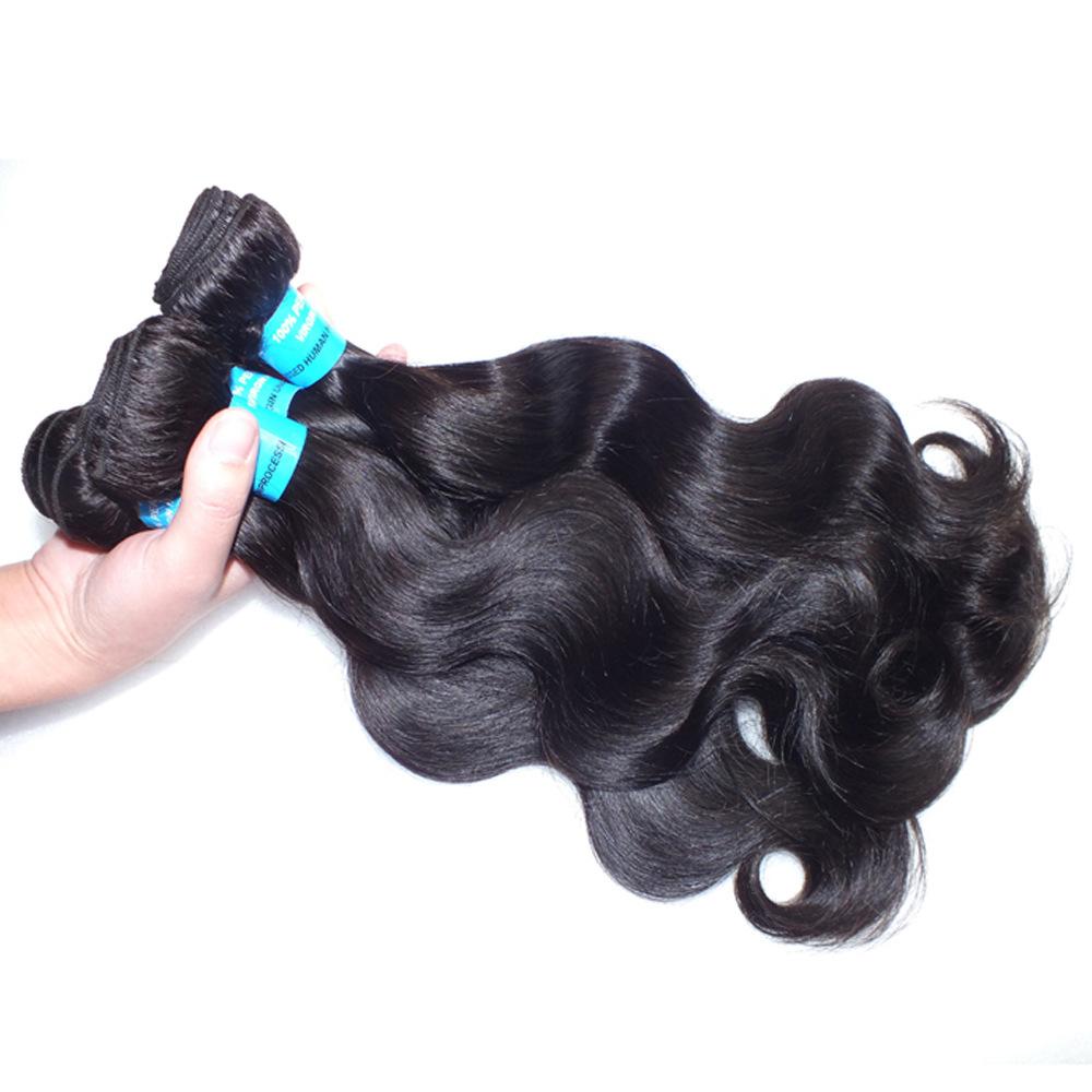 10A human hair extensions Brazilian body wave indian Body Wave Virgin 3