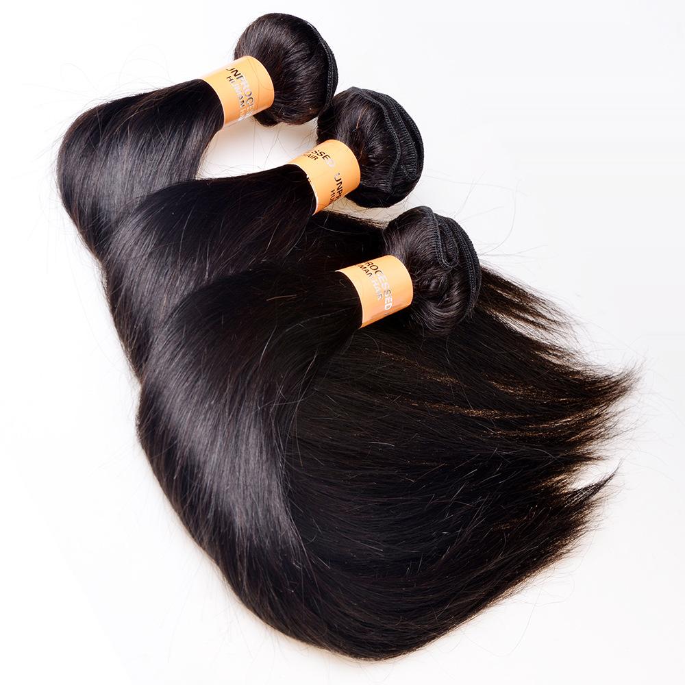 10A human hair straight Brazilian Straight Indian Virgin Straight  peruvian hair 3