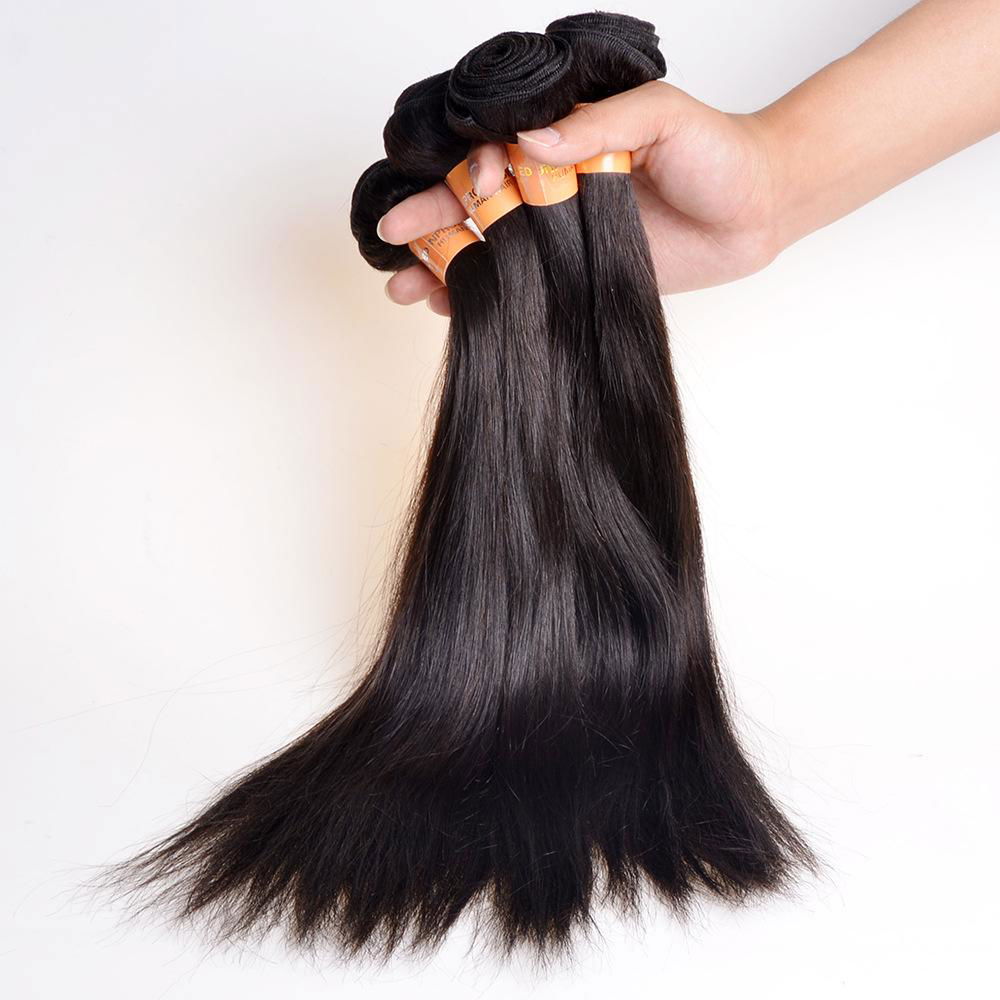 10A human hair straight Brazilian Straight Indian Virgin Straight  peruvian hair 4