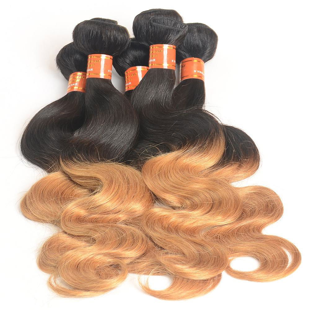 new 10A Ombre Brazilian Body Wave Human Hair Bundles Blonde Brazilian Wave hair 3