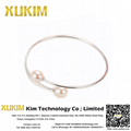 Xukim KPB001 925 Silver Pearl Bangles Bracelets for Women 2