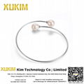 Xukim KPB001 925 Silver Pearl Bangles Bracelets for Women 3