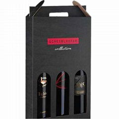 Portable Cardboard Three Pack Wine Box