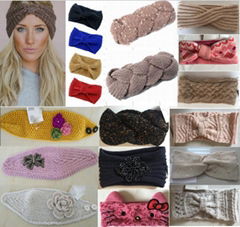 Acrylic Knit Lady Sweat Headband Headwear Turban Ear Warmer Hair Band Neckwarmer