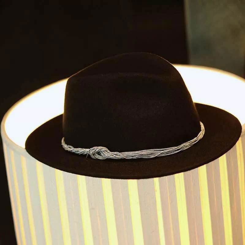 100% Wool Woven Fashion Lady Felt Hat Cowboy Fedora Floppy Bowler Hat Caps 3