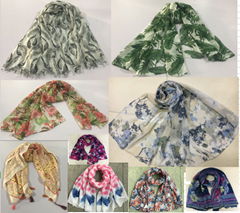 polyester printed summer spring woven light scarf shawls