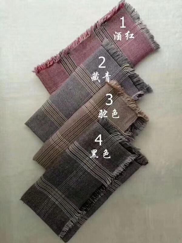 Woman Man Brushed Acrylic Reversible Cashmere Like Fall Winter Check Woven Scarf