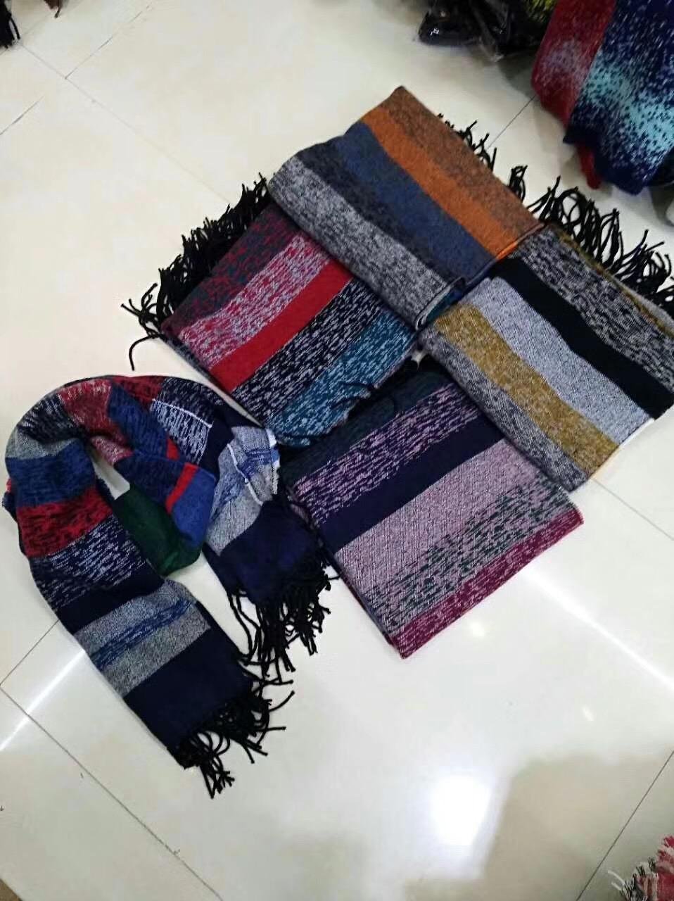 Woman Man Brushed Acrylic Reversible Cashmere Like Fall Winter Check Woven Scarf 3