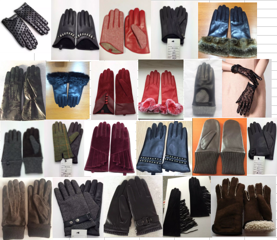 Fashion Winter Sheepskin Goatskin Suede Split Leather Sports Gloves Mittens