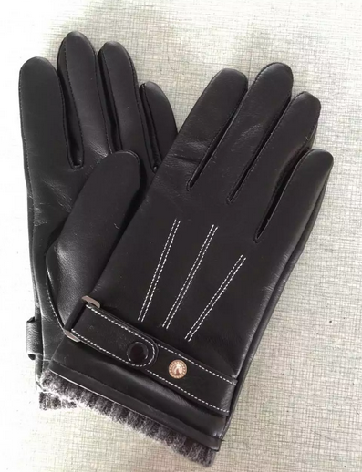 Fashion Winter Sheepskin Goatskin Suede Split Leather Sports Gloves Mittens 4