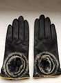 Fashion Winter Sheepskin Goatskin Suede Split Leather Sports Gloves Mittens 5