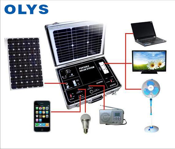 Portable solar generator solar home emergency power system